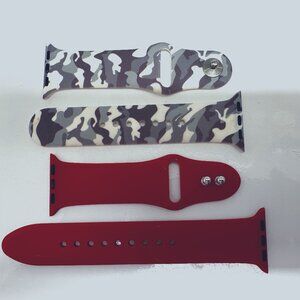 Apple WatchBands fits 40 MM Apple Watch, RED & Gray Camo~GUC